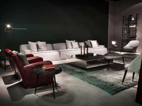 Baxter Damasco Sofa and Pouf