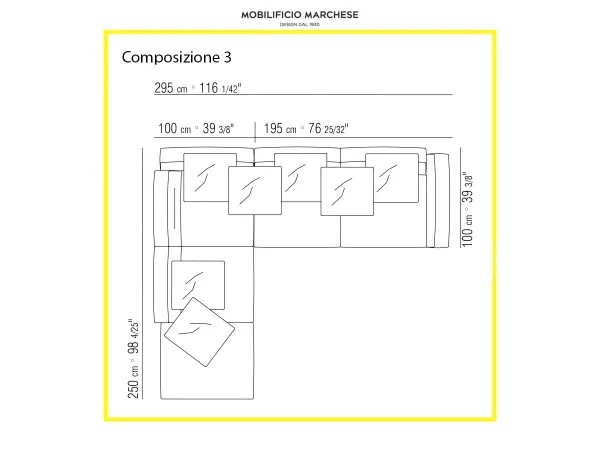 Adda Flexform sofa customized layout