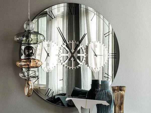 Tiempos wall reloj en espejo de cristal por Cattelan Italia