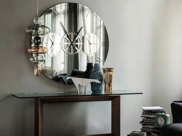 Tiempos wall reloj en espejo de cristal por Cattelan Italia