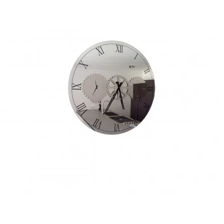 Times wall clock in glass mirror by Cattelan Italia