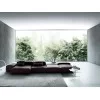Brown Extrasoft Sofa Living Divani in living room with garden